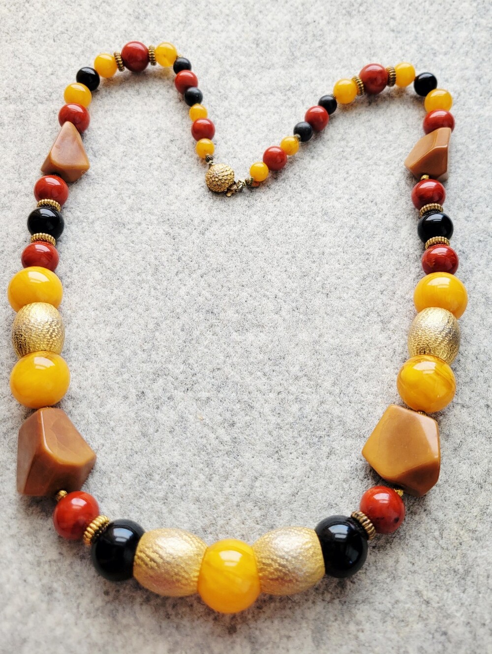 VINTAGE Cadoro CHUNKY Bold Multicolor Beaded Statement Necklace